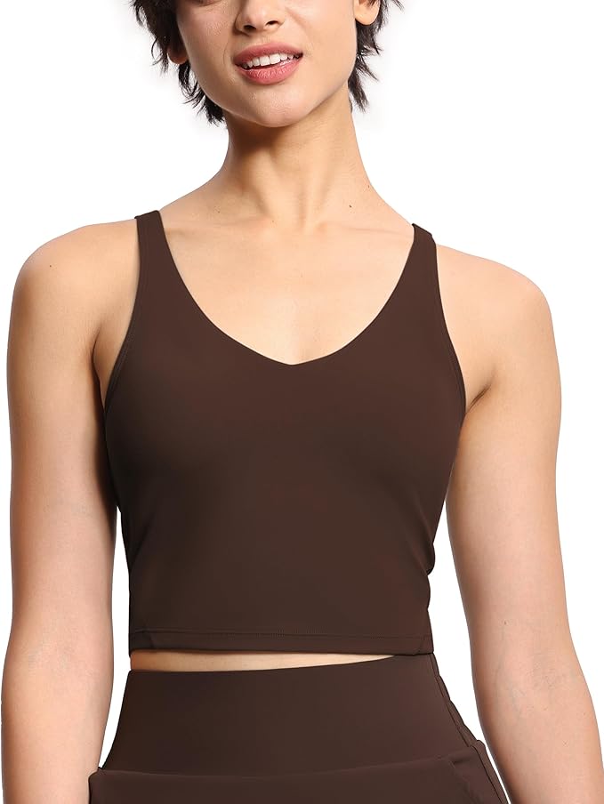 THE GYM PEOPLE Womens' Sports Bra Longline Wirefree Padded with Medium Support