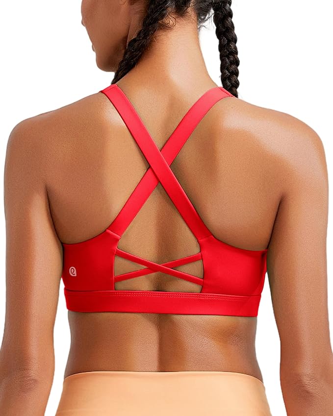 RUNNING GIRL Sports Bra for Women, Molded Cup High Impact Sports Bras for Women with Sewn in Pads