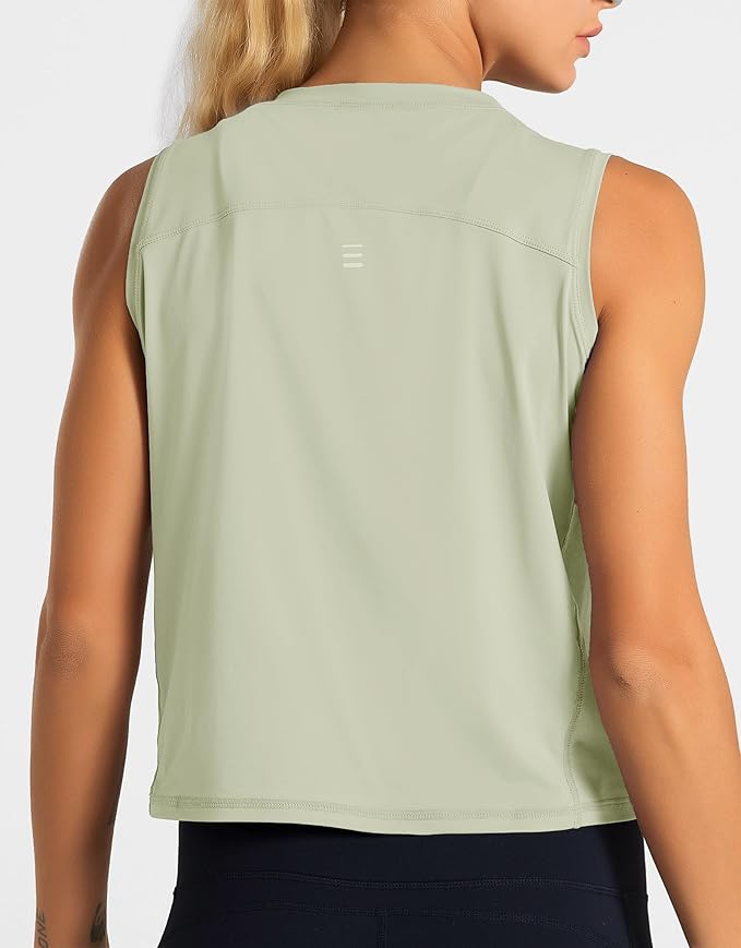 Dragon Fit Womens Ice Silk Workout Tank Tops Sleeveless Cropped Yoga Shirt for Running Gym Summer
