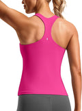 Soothfeel Womens Workout Tank Tops with Built in Bra Racerback Athletic Yoga Top High Neck Sports Gym Sleeveless Shirts