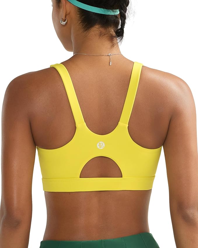 RUNNING GIRL Sports Bra for Women High Support, Molded Cup High Impact Sports Bras for Women with Sewn in Pads