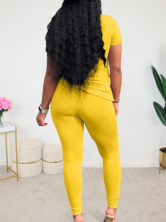 Lounge Sets for Women 2 Piece Summer Casual Jogger Workout Outfits Short Tops Long Pant Sweat suit leggings set