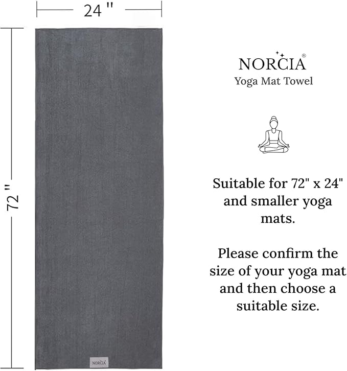 , Yoga Towel, Non Slip Hot Yoga Mat Towel with Corner Pockets, 100% Microfiber, Mat-Sized 24" x 72", Sweat Absorbent, Perfect for Hot Yoga, Bikram, Pilates and Yoga Mats (Aqua Blue)