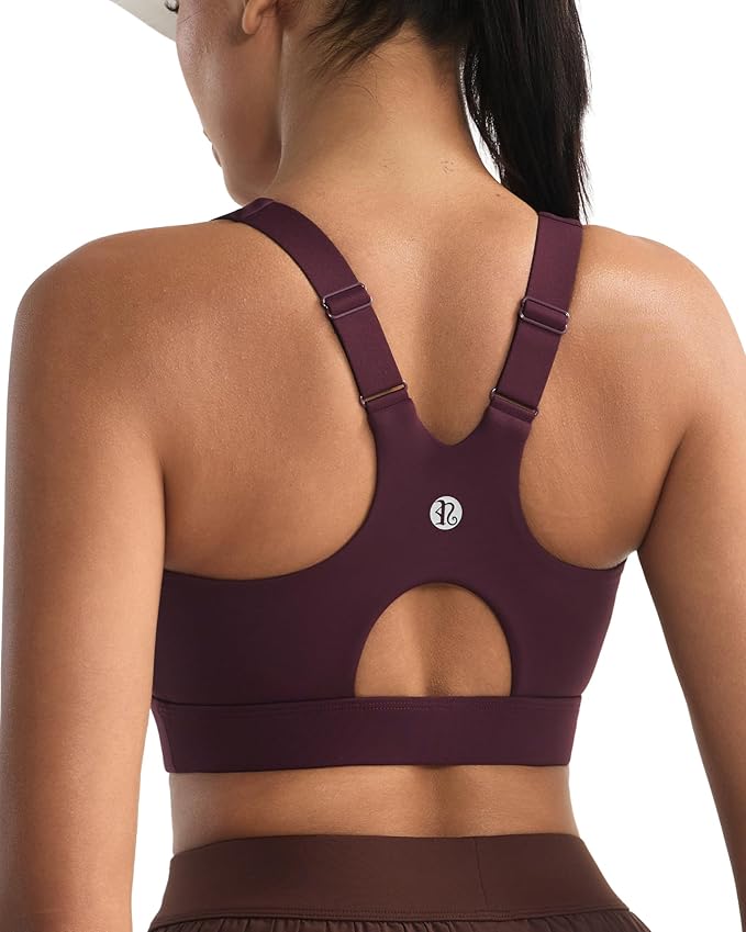RUNNING GIRL Sports Bra for Women,Adjustable Straps Supportive High Impact Sports Bras for Women with Sewn in Pads