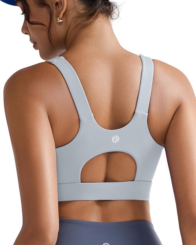 RUNNING GIRL High Impact Sports Bras for Women,Racerback Running Bra Workout Crop Tank Tops Longline Sports Bra Push up