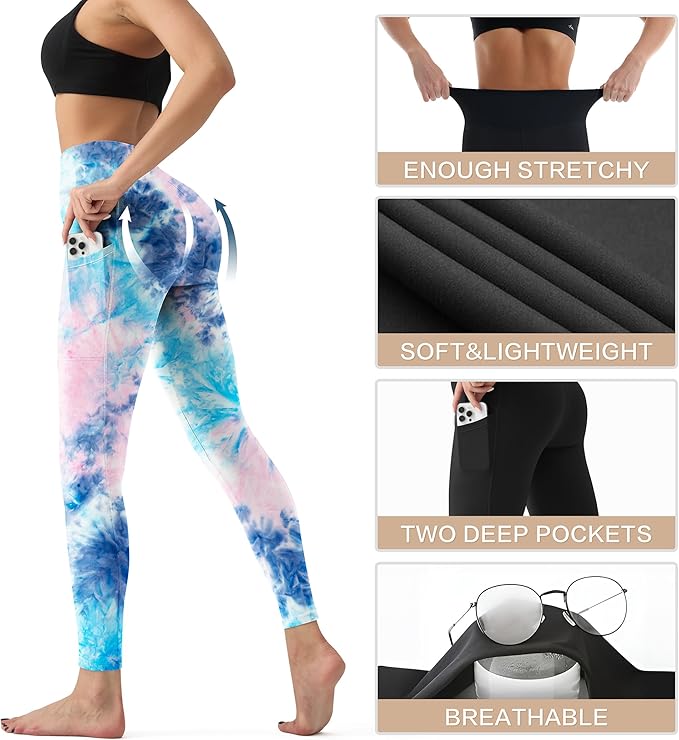 YUDSUD High Waisted Leggings for Women - Tummy Control Yoga Pants for Workout Running Athletic Women's Leggings Plus Size