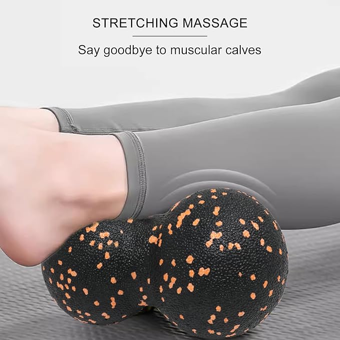 yueton 1Pack Peanut Massage Ball Myofascial Release Acupoint Massage Deep Tissue Muscle Massage Back Leg Massage Roller Mobility Ball for Daily Physical Therapy Yoga Therapy