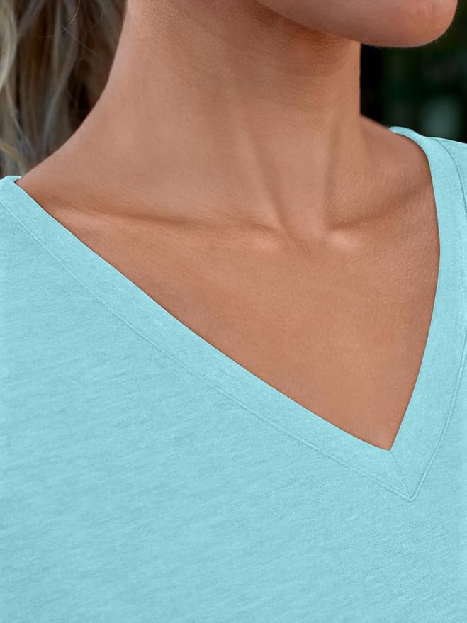 AUTOMET T-Shirts Short Sleeve V Neck Tees Tops for Women Fashion Trendy Lightweight Soft Casual Summer Outfits Clothes 2026