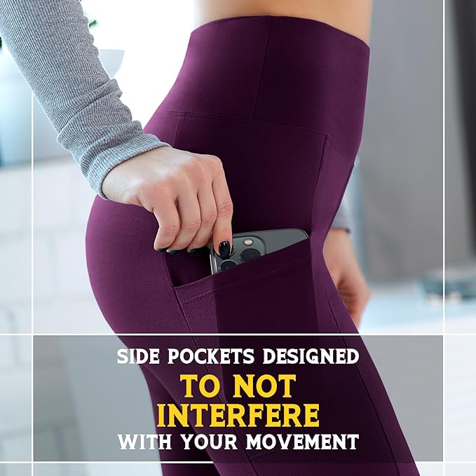 Walifrey Leggings with Pockets for Women, High Waisted Buttery Soft Womens Leggings for Gym Yoga Workout