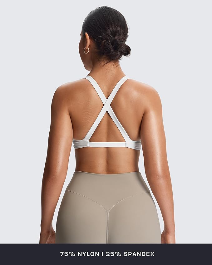 Aoxjox Women's Workout Sports Bras Fitness Satara Low Impact Bra Yoga Crop Tank