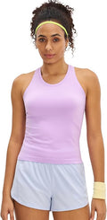 MCEDAR Women Seamless High Neck Workout Tank Tops Racerback Breathable Athletic Tops Slim Fit Running Tops