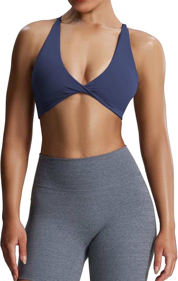 Aoxjox Women's Workout Sports Bras Fitness Metamorph Sienna Twist Bra Yoga Crop Tank