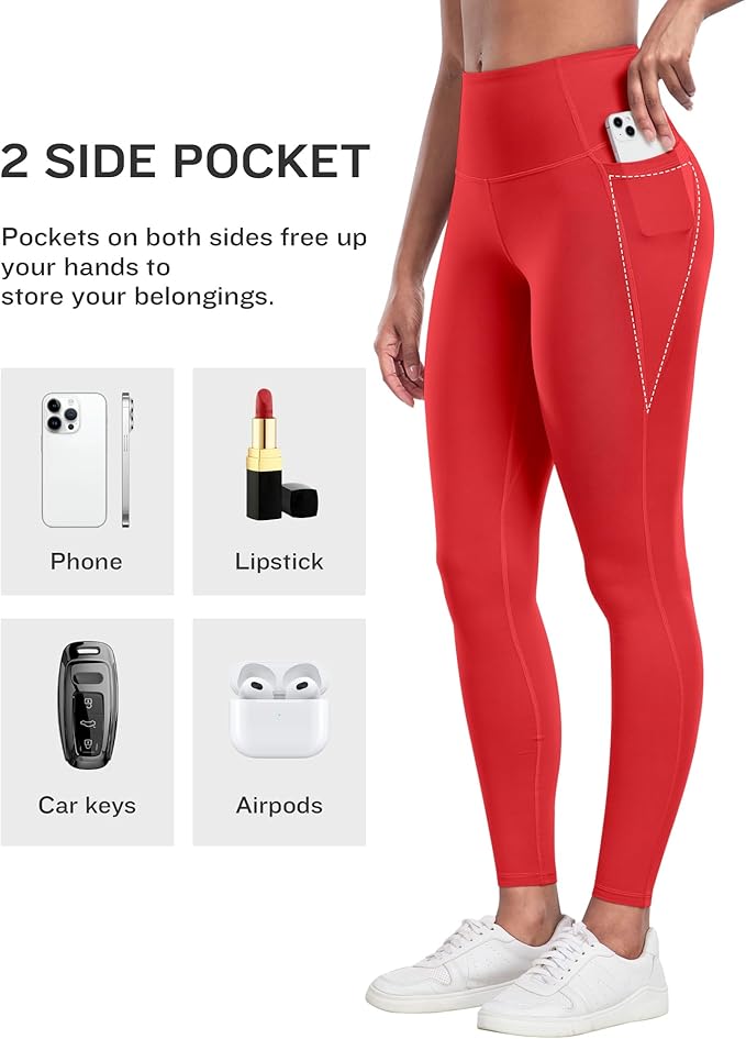 LZYVOO Leggings with Pockets for Women, 6 Packs Soft High Waisted Tummy Control Workout Yoga Pants