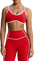 Aoxjox Women's Color Block Workout Sports Bras Fitness Lexi Lined Strappy Bra Athletic Yoga Crop Tank