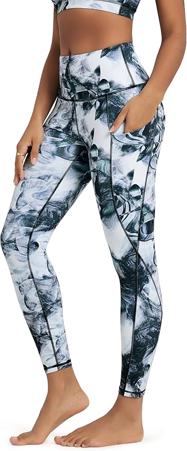 ODODOS Women's High Waisted Yoga Leggings with Pockets, Tummy Control Non See Through Workout Athletic Running Yoga Pants