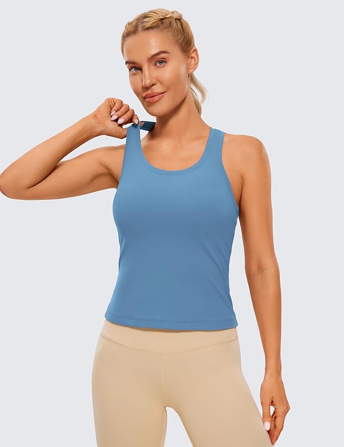CRZ YOGA Butterluxe Racerback Tank Tops for Women - Yoga Workout Casual Gym Athletic Camisole Tight Sleeveless Shirts