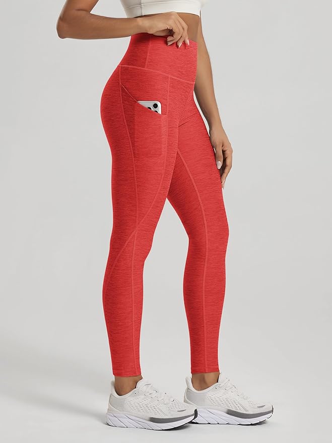 ODODOS Women's High Waisted Yoga Leggings with Pockets, Tummy Control Non See Through Workout Athletic Running Yoga Pants