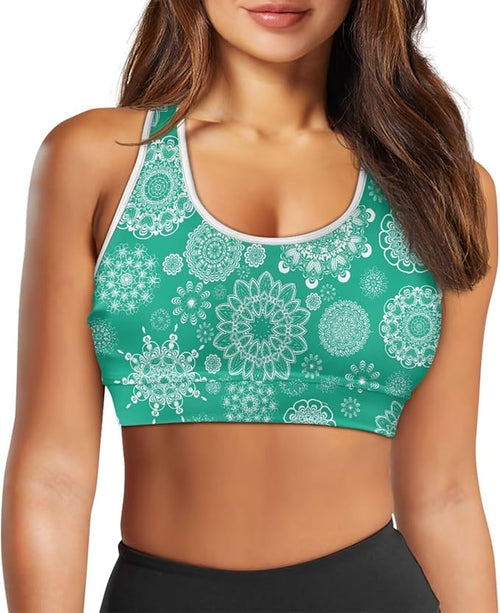 4 Piece Gym Sets Women Racerback Sports Bra with Back Pocket, Matching Flare Yoga Pants And Sweatband