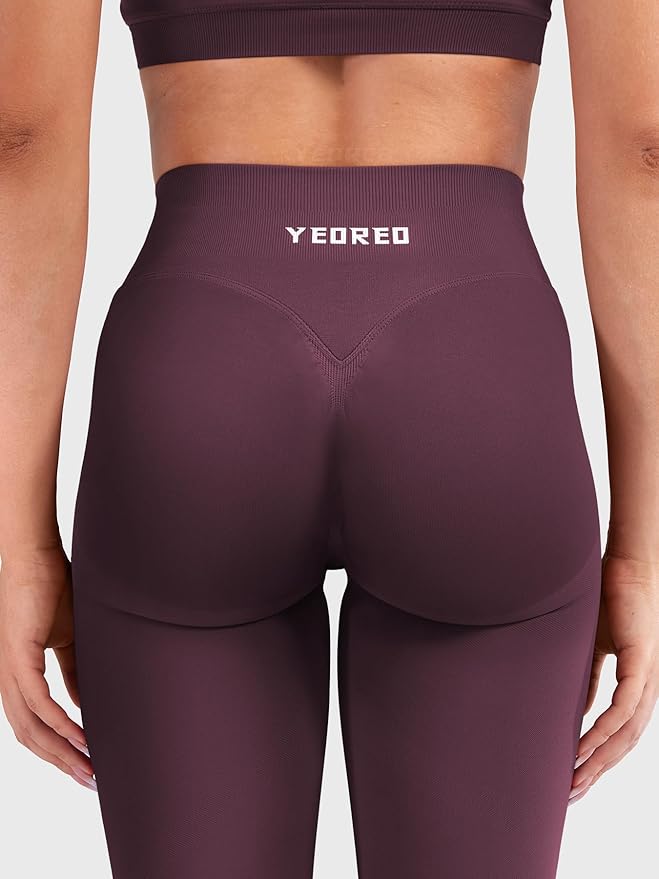 YEOREO Butt Lifting Leggings for Women Seamless Hidden Scrunch Workout Leggings 24" Baderiy Gym Yoga Booty Pants