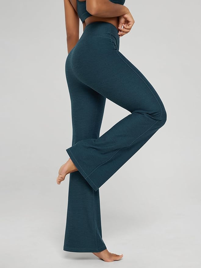 ODODOS Women's Powerful Tummy Control Flared Yoga Pants 2.0 High Waist Workout Bootcut Leggings with Inner Pocket- 29" / 31"