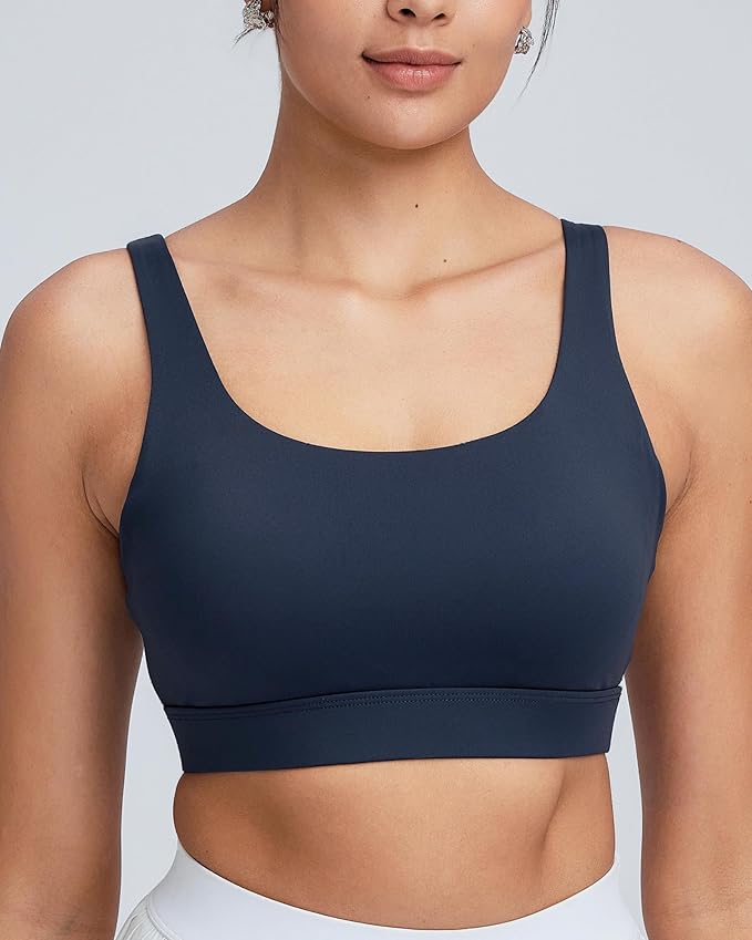 RUNNING GIRL Sports Bra for Women High Support, Molded Cup High Impact Sports Bras with Sewn in Pads Workout Running Bra