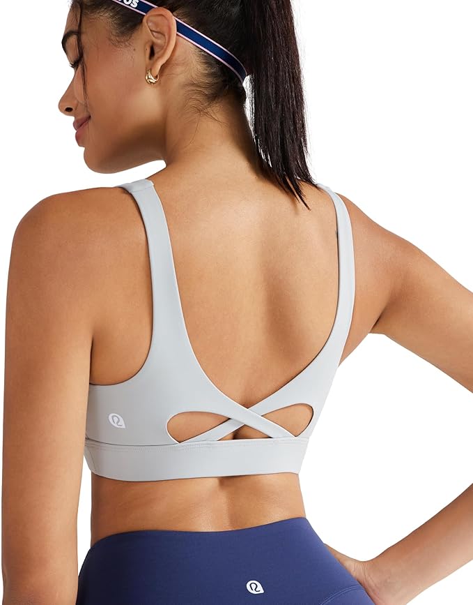 RUNNING GIRL Sports Bra for Women High Support, Molded Cup High Impact Sports Bras with Sewn in Pads Workout Running Bra