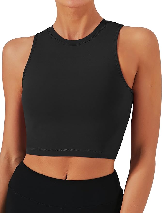 Natural Feelings Nudi Sports Bras for Women Removable Padded Yoga Tank Tops Sleeveless Fitness Workout Crop Tops