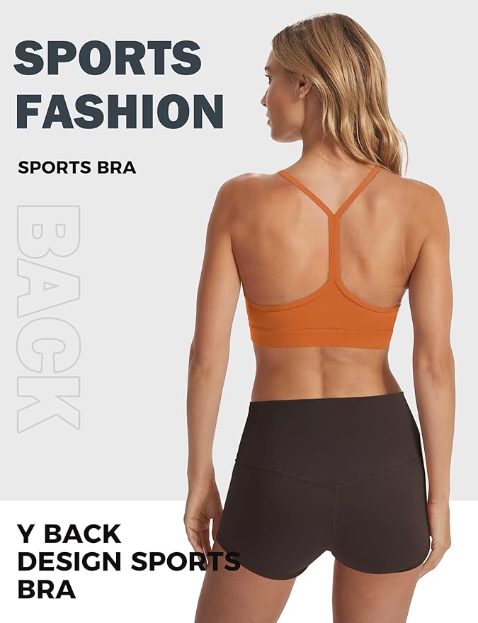 Buauty Sports Bra for Women, Y Back Light Support Workout Bra with Removable Pads for Yoga Pilates Gym