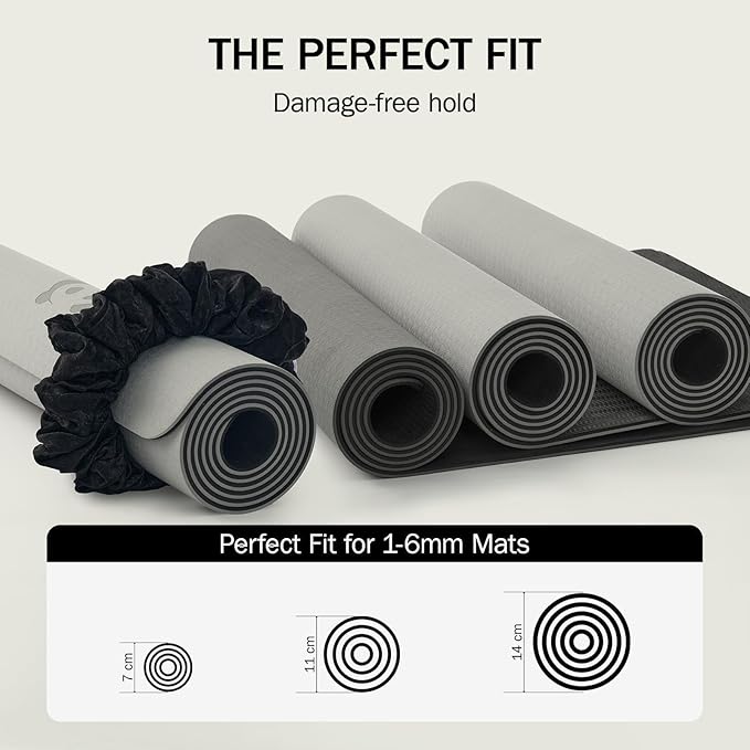 Slim Panda Yoga Mat Scrunchie,Style & Cute Mat Holder,Stretchable Velvet Fabric Fit All Standard Yoga Mats (mat not included)