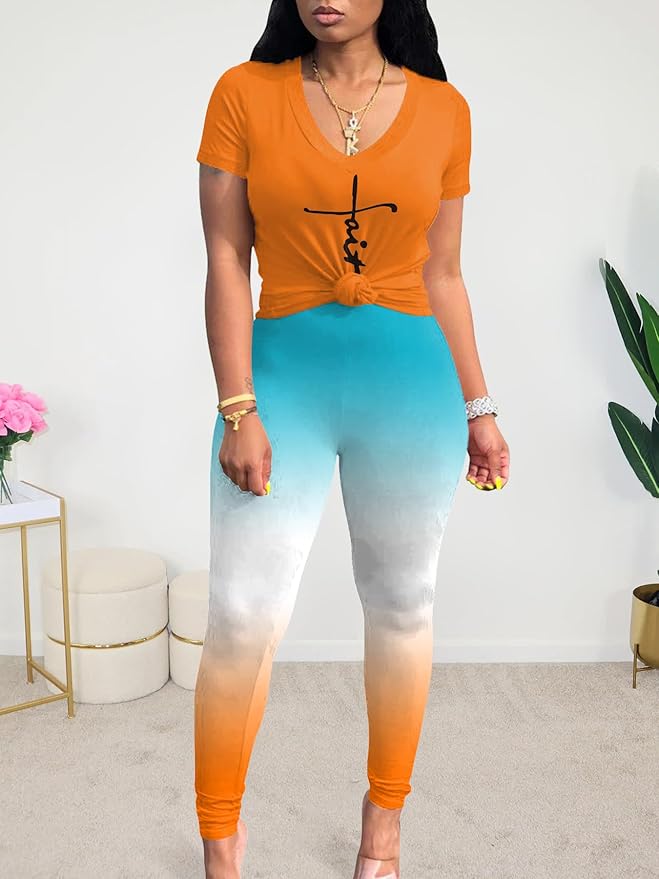 Lounge Sets for Women 2 Piece Summer Casual Jogger Workout Outfits Short Tops Long Pant Sweat suit leggings set