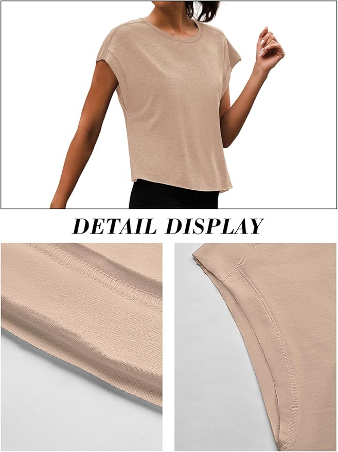 Women Open Back Workout Shirts Short Sleeve Tops Casual Yoga Y2k Athletic Gym Running Crop Tees