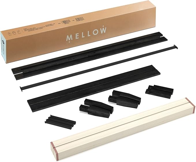 Mellow Naturalista Classic 12 Inch Solid Wood Platform Bed with Wooden Slats, Cal King, Black