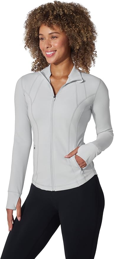 Yogalicious Womens Ultra Soft Lightweight Full Zip Yoga Jacket with Pockets