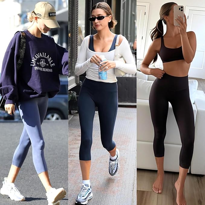 Bluemaple High Waisted Leggings for Women - Tummy Control Pants Non See Through Workout Soft Yoga Pants for Running Plus Size