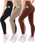Blisset 3 Pack High Waisted Leggings for Women with Pockets Soft Active Tummy Control Pants for Yoga Running & Daily Wear