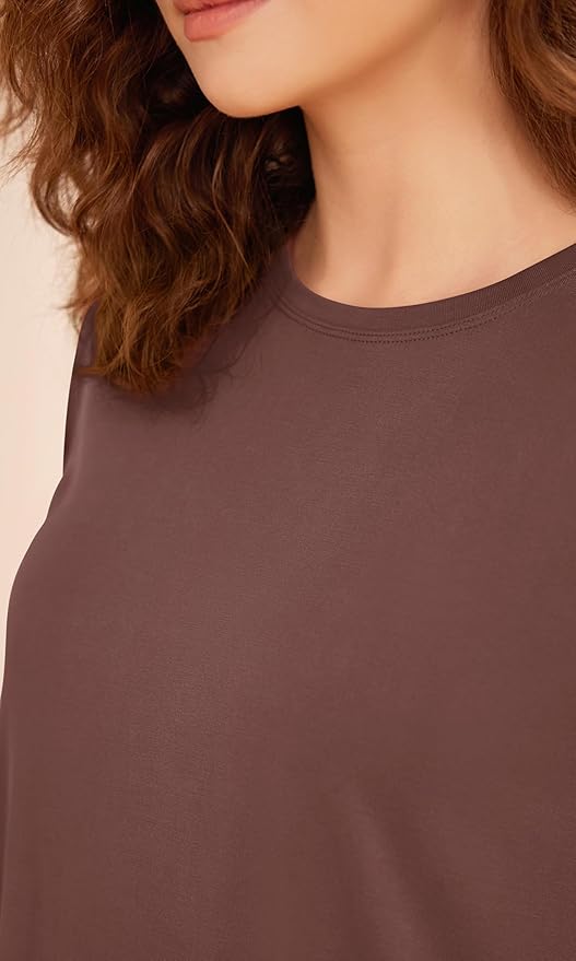 ODODOS Modal Soft Short Sleeve Shirts for Women Crew Neck Yoga Tee Casual Workout Tops