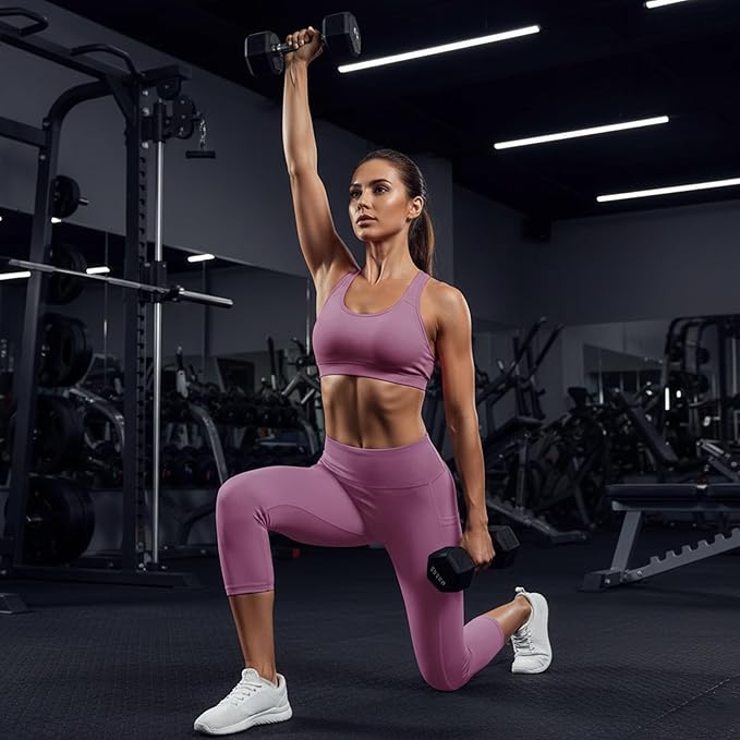 3 Packs Leggings with Pockets for Women, Soft High Waisted Tummy Control Workout Yoga Pants