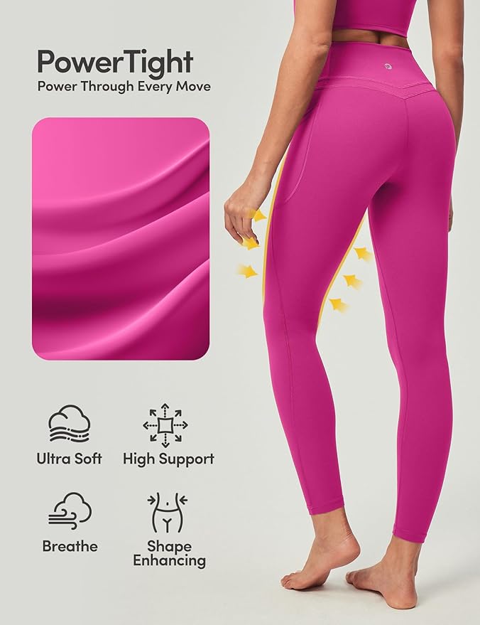 IUGA Compression Leggings with Pockets for Women Tummy Control Leggings No Front Seam Workout High Waist Yoga Pants