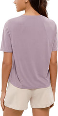 ODODOS Modal Soft Short Sleeve Shirts for Women Crew Neck Yoga Tee Casual Workout Tops