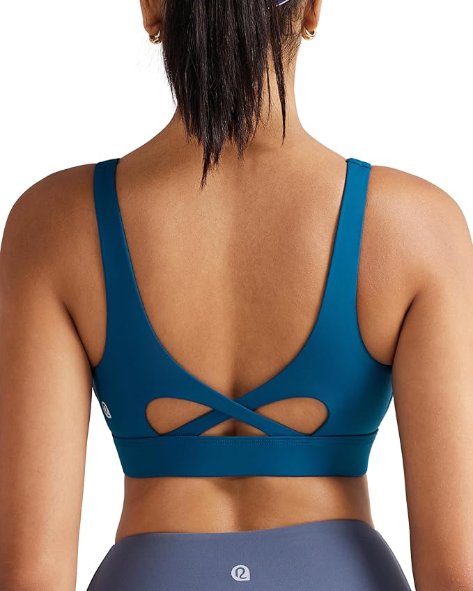 RUNNING GIRL Sports Bra for Women High Support, Molded Cup High Impact Sports Bras with Sewn in Pads Workout Running Bra