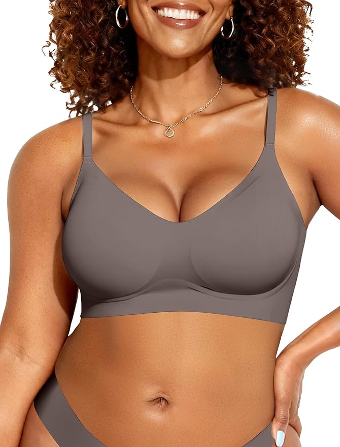 OEAK Womens Wireless Jelly Bras Comfortable Push Up Bra No Underwire Gel Bra Full Support Lift Everyday Seamless Tshirt Bras