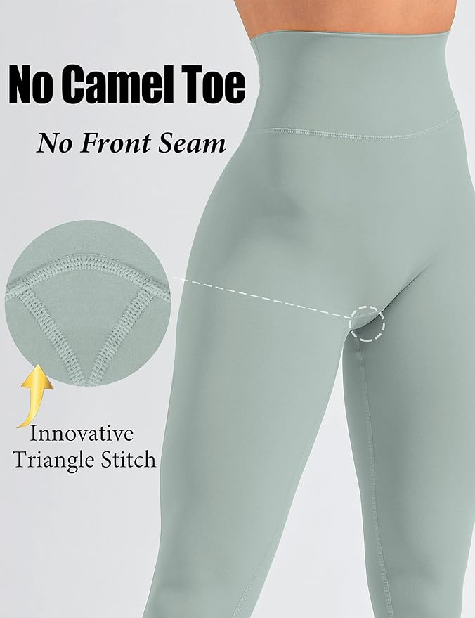 Olmlmt No Front Seam Workout Leggings for Women Tummy Control Butt Lifting Leggings Buttery Soft Gym Yoga Pants