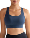 RUNNING GIRL High Impact Sports Bras for Women - Scoop Neck Strappy Sports Bra High Support Moulded Cup Workout Bra