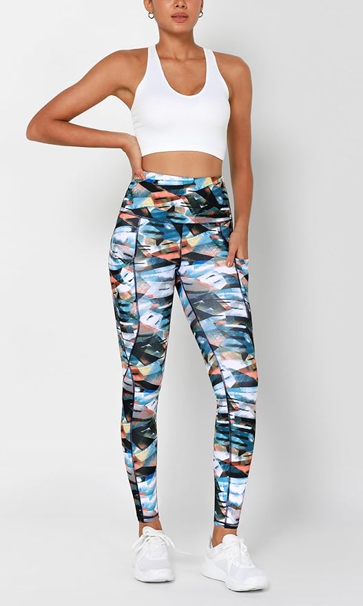 ODODOS Women's High Waisted Yoga Leggings with Pockets, Tummy Control Non See Through Workout Athletic Running Yoga Pants