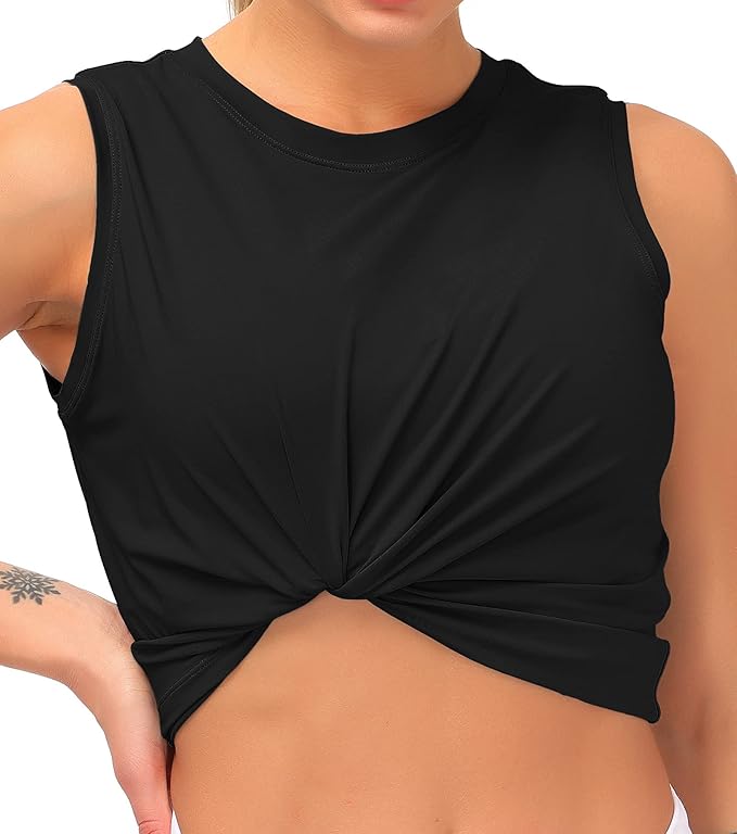 Dragon Fit Womens Ice Silk Workout Tank Tops Sleeveless Cropped Yoga Shirt for Running Gym Summer