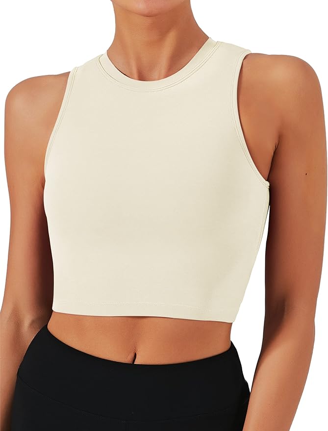 Natural Feelings Nudi Sports Bras for Women Removable Padded Yoga Tank Tops Sleeveless Fitness Workout Crop Tops