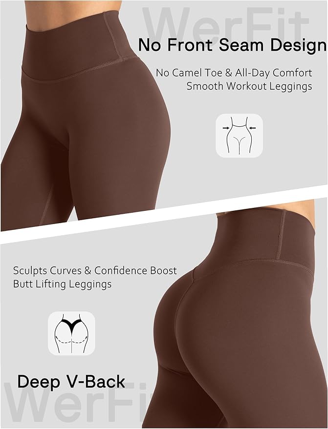 Unthewe Naked-Feel No Front Seam Leggings for Women - High Waisted Buttery Soft Workout Yoga Pants 25"