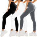 SINOPHANT 3 Pack Leggings for Women - High Waisted Buttery Soft Yoga Pants for Workout Athletic Sports