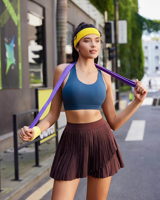 RUNNING GIRL Sports Bras for Women,Padded Strappy Sports Bras Criss-Cross Back Medium Support Sports Bras with Removable Cups