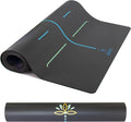 Y O Gayo Eco Balance Yoga Mat with Carry Strap – Superior Grip, Non-Slip, Durable & Lightweight, Sustainable Natural Rubber Mat with Alignment Lines